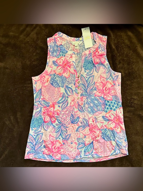 Lilly Pulitzer Tops - Lilly Pulitzer Medium Essie Tank in Pink Isle Snappy Turtle